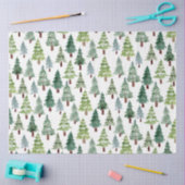 Waterverf rustieke dennenboom winterbos tissuepapier (Craft)