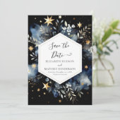 Waterverf rustieke hemelse bruiloft save the date (Staand voorkant)