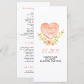 Waterverf rustieke huwelijksprogramma's programma (Voorkant / Achterkant)