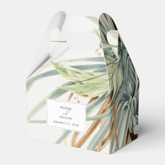 Waterverf rustieke neutraal boho botanische bruilo bedankdoosjes (Voorkant Zijde)