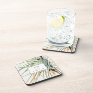 Waterverf rustieke neutraal boho botanische bruilo bier onderzetter