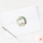 Waterverf rustieke neutraal boho botanische bruilo ronde sticker (Envelop)