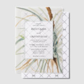 Waterverf rustieke neutraal boho botanische bruilo vellum uitnodigingen (Offset (Uitnodiging))