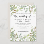 Waterverf rustieke wijnmakerij eucalyptus bladblad kaart (Voorkant / Achterkant)