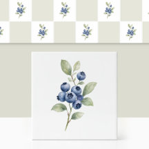 Waterverf Rustieke Wilde Blauwe Bes Botanische Tak