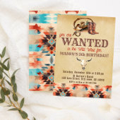 Waterverf Rustieke Zuidwestelijke Cowboy Verjaarda Kaart