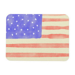 Waterverf Rustisch Amerikaanse vlag Magnet Magneet