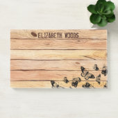 Waterverf Rustisch hout met Butterflies Naam toevo Post-it® Notes (Kantoor)