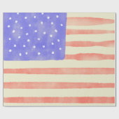 Waterverf Rustische Amerikaanse vlag Cadeaupapier (Vlak)