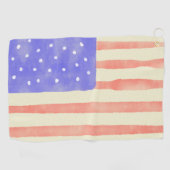 Waterverf Rustische Amerikaanse vlag Golfhanddoek (Horizontaal)