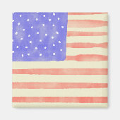 Waterverf Rustische Amerikaanse vlag Magneet (Voorkant)