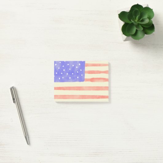 Waterverf Rustische Amerikaanse vlag Post-it® Notes (Kantoor)