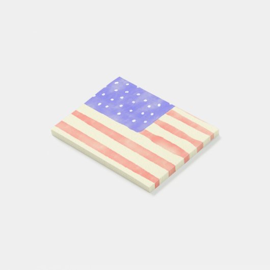 Waterverf Rustische Amerikaanse vlag Post-it® Notes (Schuin)