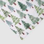  Waterverf Rustische pijnboom Winterbos  Tissuepapier (Detail)