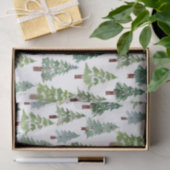  Waterverf Rustische pijnboom Winterbos  Tissuepapier (Geschenk)