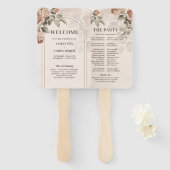 waterverf Rusty Terracotta roos Programma Handwaaier (Voorkant en achterkant)