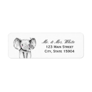Waterverf Safari   Adres Baby shower Etiket