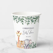Waterverf Safari Animals Baby shower Papieren Bekers (Voorkant)