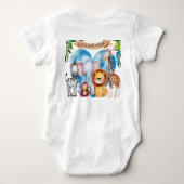 Waterverf Safari Animals Baby shower Romper (Achterkant)