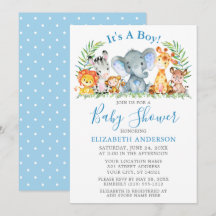 Waterverf Safari Animals Polka Dots Blue Shower