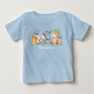 Waterverf Safari Baby Animals Blue