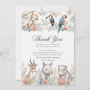 Waterverf Safari Baby Shower Bedankkaart