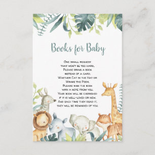 Waterverf safari dierboeken voor baby informatiekaartje