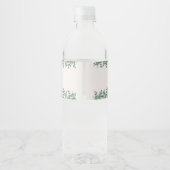 Waterverf Safari Dieren Baby shower Dank u Waterfles Etiket (Achterkant)