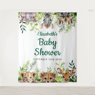 Waterverf Safari Dieren Baby Shower Foto Prop Wandkleed