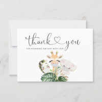 Waterverf safari dieren met maskers Dank u