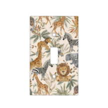 Waterverf Safari Dieren Nursery Decor