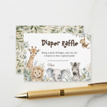 Waterverf Safari Dieren thema Baby Shower