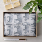 Waterverf Safari Elephants & Rhinos Pattern Tissuepapier (Geschenk)