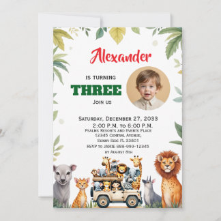 Waterverf Safari Kinderfeest Dieren Jungle Schatti Kaart