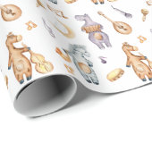 Waterverf Safari Musical African Animals Cadeaupapier (Rol Hoek)