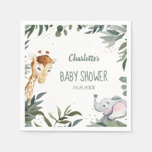 Waterverf Safari Oerwoud Baby shower Paper Napkins Servet