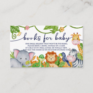 Waterverf Safari Oerwoud Book Request Baby shower Informatiekaartje