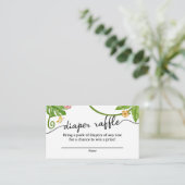 Waterverf Safari Oerwoud Diaper Raffle Ticket Encl Informatiekaartje (Staand voorkant)