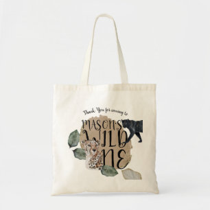 Waterverf Safari Wild One Animal Birthday Party Tote Bag