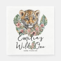 Waterverf Safari Wild One Baby Tijger Welp Verjaar