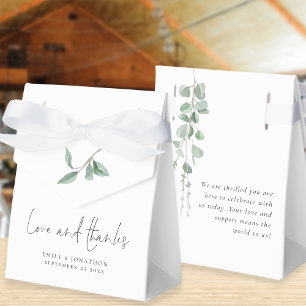 Waterverf Sage Eucalyptus Liefde Bedankt Bruiloft Bedankdoosjes