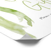 Waterverf Sage Green Bow Kaarten en geschenken tek Poster (Hoek)