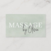 Waterverf Sage Green Massage Therapist QR Code Visitekaartje (Voorkant)