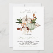 Waterverf Sage Green Pumpkins Herfst Baby shower Kaart (Voorkant)