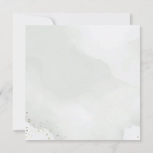 Waterverf Sage Greenery Foliage Heart Romantic Save The Date (Achterkant)