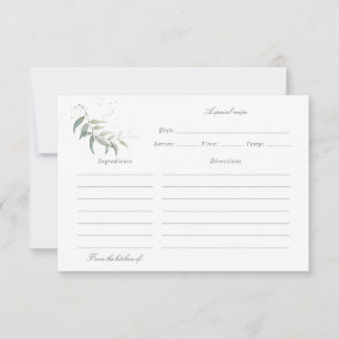 waterverf sage leaf recept card bedankkaart