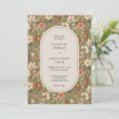 waterverf Sage Terracotta Wildflower Kaart (Staand voorkant)