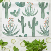 Waterverf Saguaro Cactus Desert Aloe Pattern Theedoek (Gevouwen)