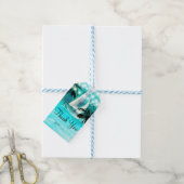 Waterverf Sailboat Palm Trees & String Lights Cadeaulabel (Met Touw)