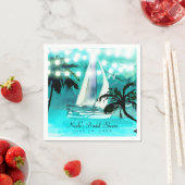 Waterverf Sailboat Palm Trees & String Lights Servet (Insitu)